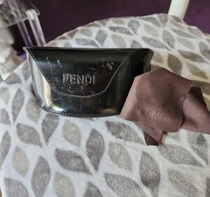 Fendi Glossy Black Case with Rich Brown Cloth